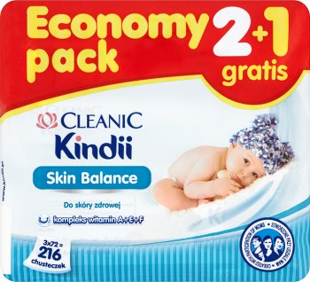 Baby Baby-Feuchttücher Gleichgewicht der Haut Vitamine Wirtschaft Pack 2 +1 gratis 3x72szt .
