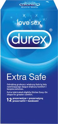 thicker extra safe condom with additional moisturizing agent