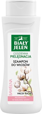 Biały Jeleń Szampon do włosów hipoalergiczny z czystą bawełną do skóry tłustej, wrażliwej ze skłonnością do alergii
