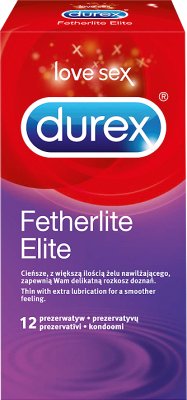 Durex Elite prezerwatywy ultracienkie z dodatkową substancją nawilżającą