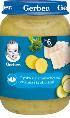 Ужин польской кухни Gerber Рыба с картофелем, кабачками и брокколи петрушкой