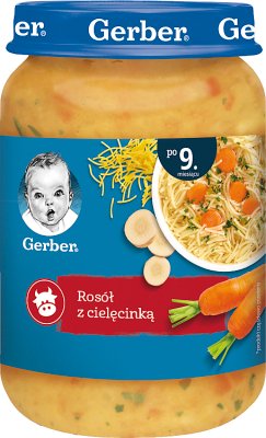 Polnische Küche hausgemachte Suppe Brühe mit cielęcinką