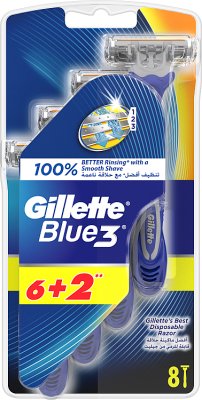 Gillette Blue3 jednorazowe maszynki do golenia 6szt + 2szt gratis