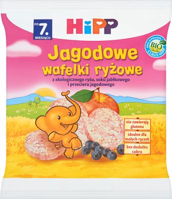 HiPP Jagodowe wafelki ryżowe dla niemowląt
