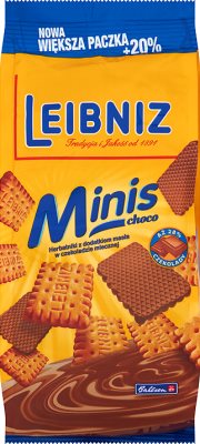 Minis печенье с добавлением сливочного масла в молочном шоколаде на 20% больше