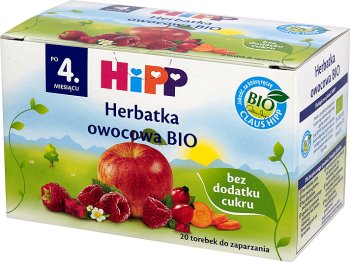 HiPP BIO Herbatka owocowa bez dodatku cukru 20 torebek po 2g