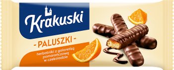 Krakuski Paluszki z galaretką pomarańczową w czekoladzie