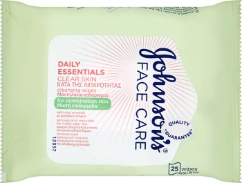 Johnson 's face care wipes facial cleansing combination skin