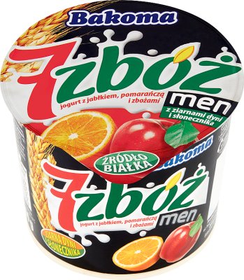 7 men cereal yogurt apple - orange