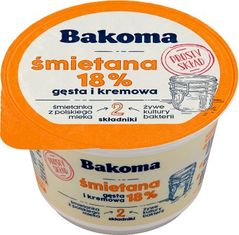 Bakoma śmietana domowa 18%