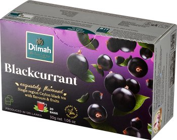 Dilmah Blackcurrant tea with a blackcurrant flavor