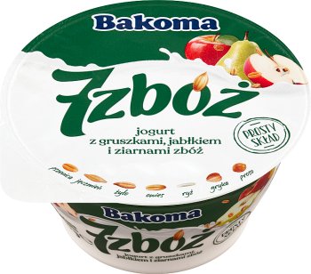 Bakoma 7 zbóż jogurt z jabłkami, gruszkami i ziarnami