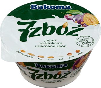 Bakoma 7 zbóż jogurt ze śliwkami i ziarnami
