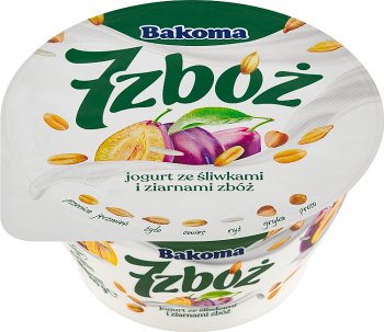 7 cereal yogurt with plums and grain