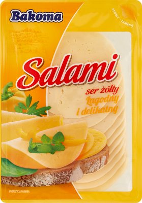 Bakoma ser żółty w plastrach salami
