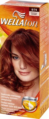 Wella Wellaton krem trwale koloryzujący z Serum z Provitaminą B5 8/74 karmelowa czekolada