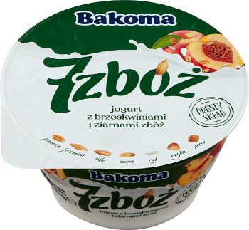 Bakoma 7 zbóż jogurt z brzoskwiniami i ziarnami