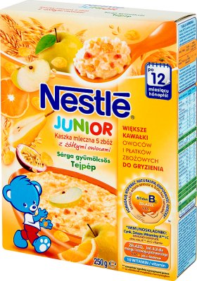 Nestle Junior kaszka mleczna 5 zbóż z żółtymi owocami