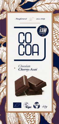 Cocoa Czekolada surowa BIO wiśnia-acai