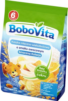 BoboVita kaszka mleczno-wielozbożowa o smaku owocowym Smaczna Kolacja