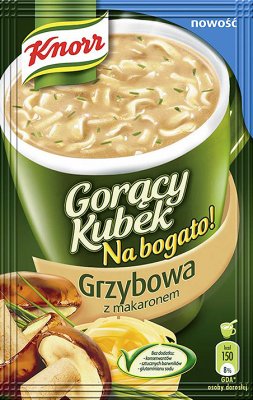 Knorr Gorący Kubek Na Bogato Grzybowa z makaronem