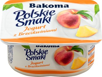 Polish flavors of peach yogurt