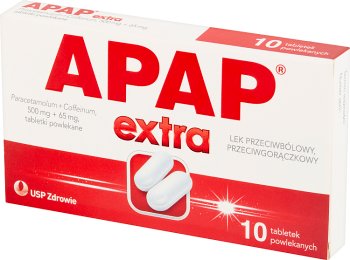 APAP дополнительное обезболивающее и жаропонижающее действие , таблетки, покрытые оболочкой