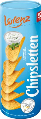 chipsletten fromage with chives potato chips in a tube
