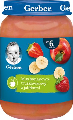 Gerber deserek mus  Bananowo- truskawkowy z jabłuszkami