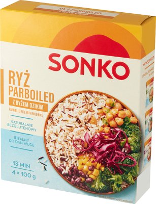 Arroz sancochado Sonko con arroz salvaje