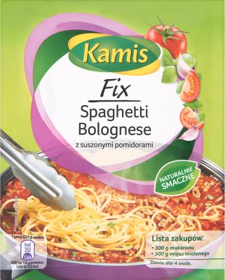 Kamis fix spaghetti bolognese z suszonymi pomidorami