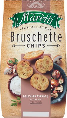 pain bruschetta croustillant aux champignons à la crème