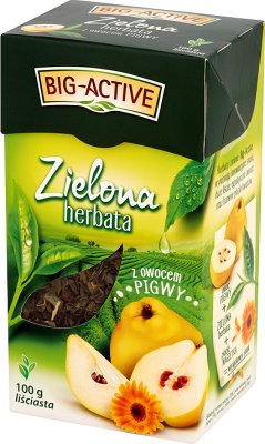Big-Active Zielona herbata z owocem pigwy, liściasta