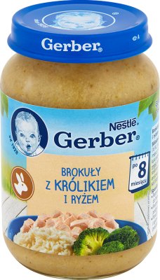 Gerber obiadek  smakowite brokuły z królikiem i ryżem