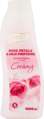 crémeuse xxl de liquide de bain rose protéines de lait et de pétales