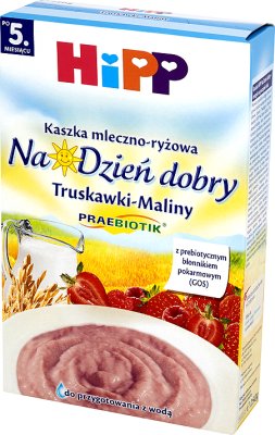 HiPP Na Dzień dobry Kaszka mleczno-ryżowa Truskawki-Maliny po 5. miesiącu 250 g