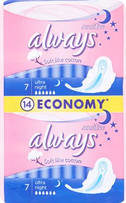 Ultra Sensitive économie serviettes hygiéniques de nuit