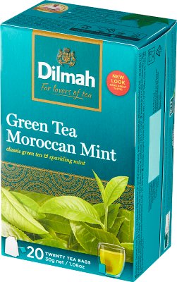 Dilmah All Natural Green Tea zielona, z liśćmi mięty