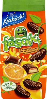 Krakuski Fasolki z galaretką pomarańczową w czekoladzie