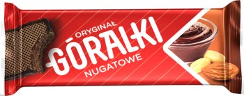 Nougat- Krokant -Wafer mit Sahne geschichtet