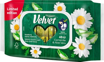 wetted toilet paper chamomile and aloe vera