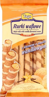 Tago Rurki waflowe z kremem o smaku waniliowym