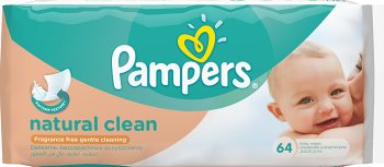 Pampers Naturally Clean Chusteczki pielęgnacyjne z rumiankiem