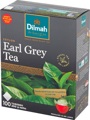 Dilmah Earl Grey Feine Ceylon Tea Flavored Black Tea 200 g (100 Säcke)