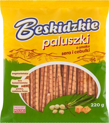 Aksam Beskidzkie bâtonnets de fromage et d'oignons 220 g