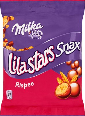 Milka Lila Stars Snax Rispee Chrupki ryżowe w czekoladzie 50 g