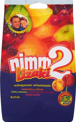 nimm2 lollipops fortified with vitamins and juice in four fruit flavors 80 g ( 8 pieces )