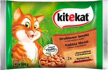 Kitekat Mięsna uczta w sosie Karma pełnoporcjowa 4x100 g