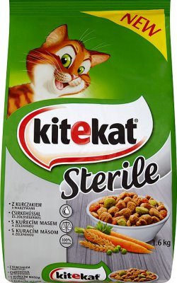 Kitekat Sterile z kurczakiem dla kotów kastrowanych i po sterylizacji Karma pełnoporcjowa 1,6 kg