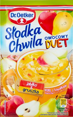 Dr. Oetker Słodka Chwila Kisiel z kawałkami owoców smak jabłkowo-gruszkowy 31,5 g